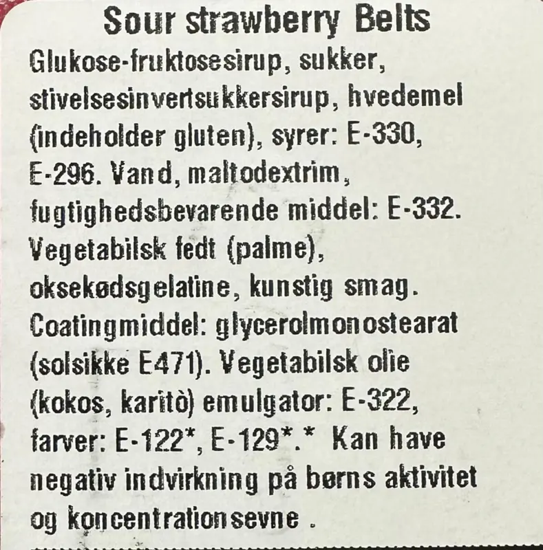 Sour Strawberry belts, Dulceplus, 1,6 kg
