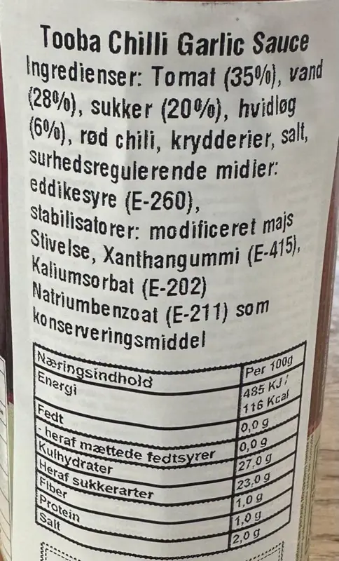 Chili Hvidløg sauce, 300g
