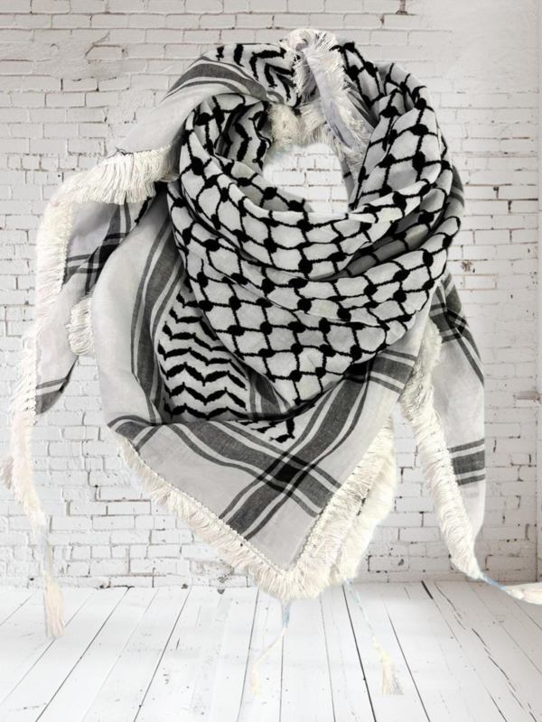 Hvid/Sort, 100 % Bomuld Keffiyeh