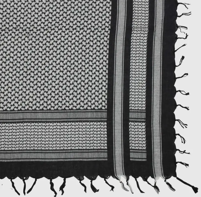 Palæstina tørklæde, keffiyeh, sort/hvid