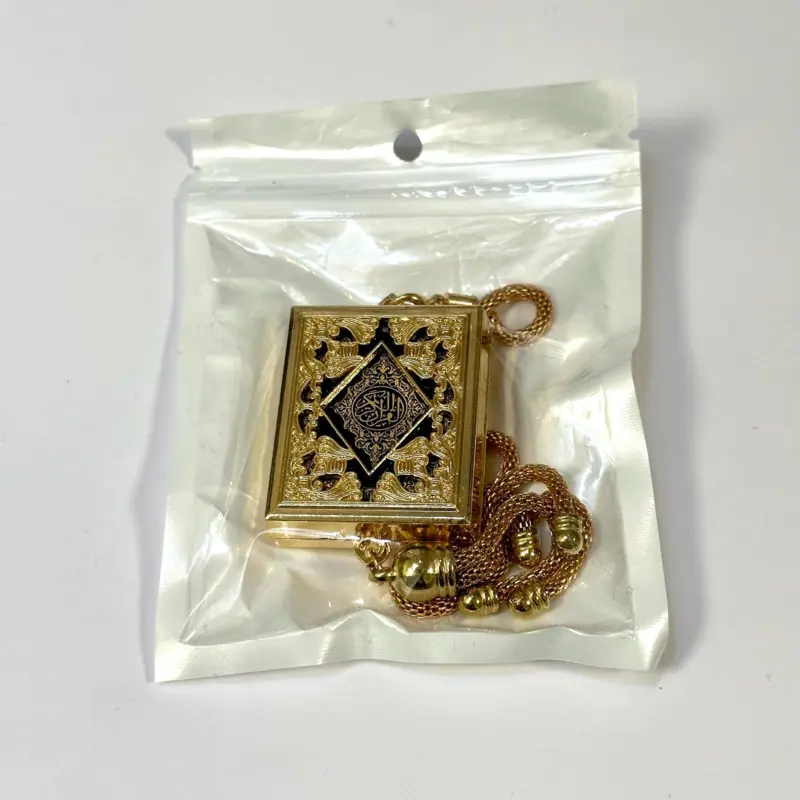 Mini koran i metalæske, guld