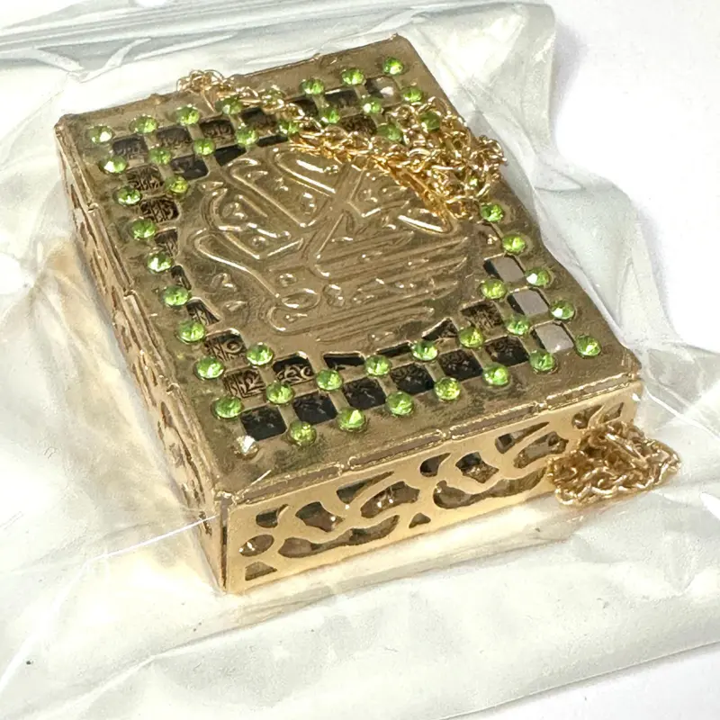 Mini koran i metalæske, guld/grøn
