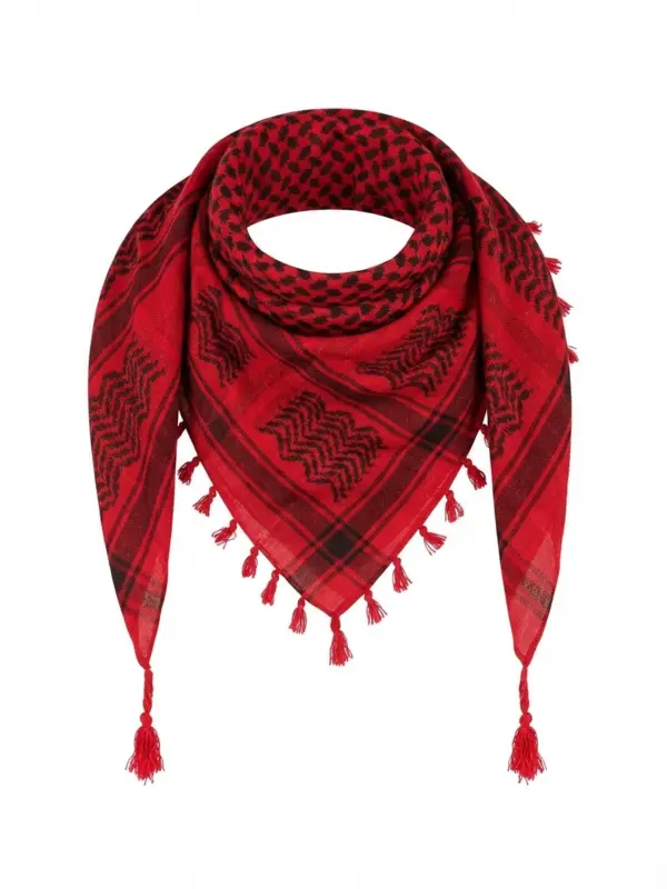 Palestina Halsduk, Keffiyeh, Röd/Svart