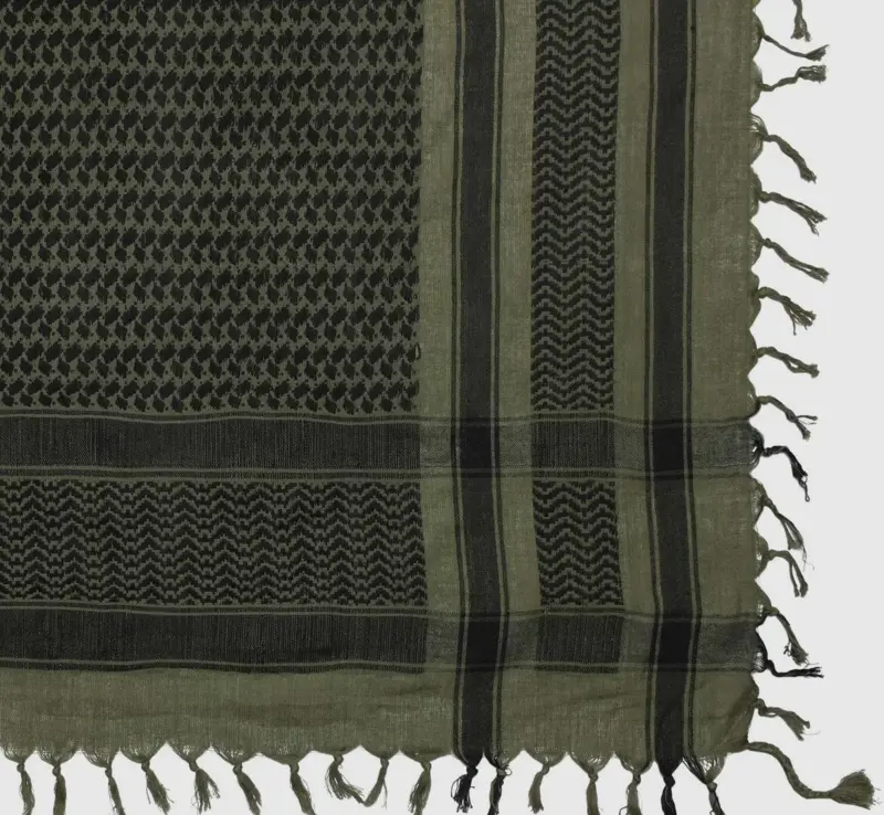 Palæstina tørklæde, keffiyeh, Oliviengrøn/sort