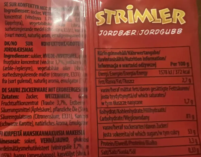 Malaco Strimler Jordbær (80 gr)