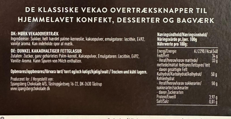 Mørke Overtræksknapper, Spangsberg 900g