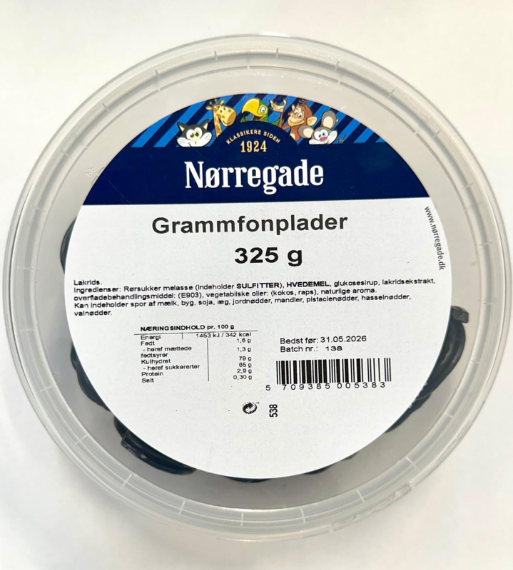 Lakrids grammofonplader 325g