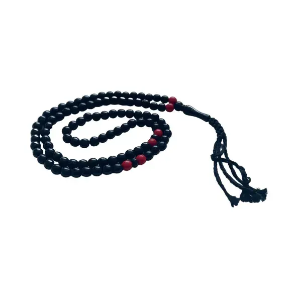 Sort Dhikr Tasbih med Røde Perler