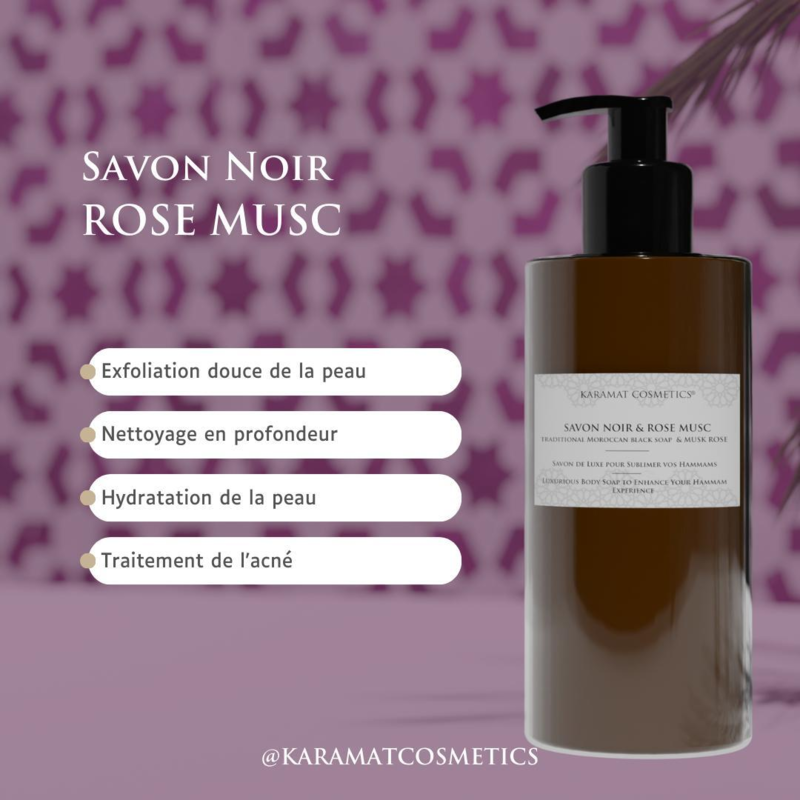 Savon Noir Rose Musc, flydende luksus sæbe, 300ml