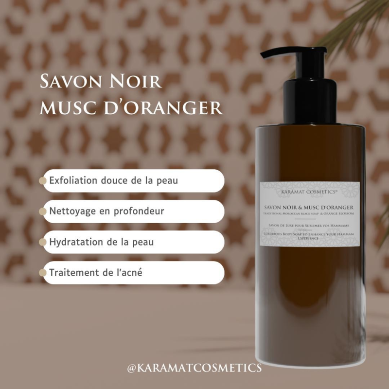 Savon Noir Musc D'Oranger, flydende luksus sæbe, 300ml