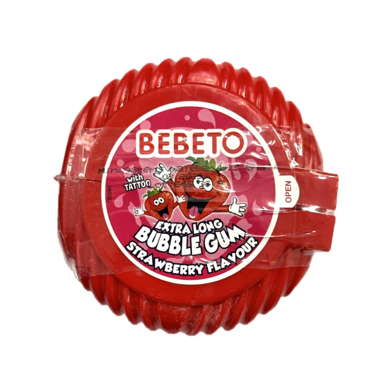 Bebeto bubble gum, strawberry, 36g