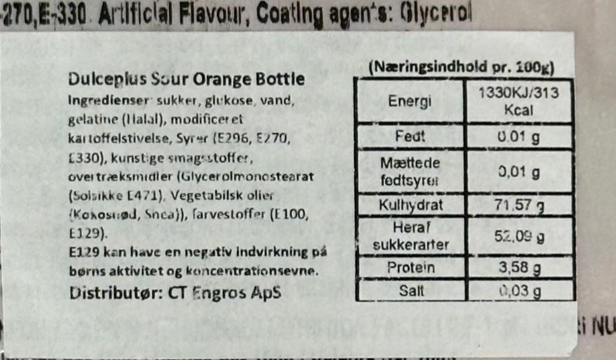 Sour orange bottles, dulceplus, 1kg