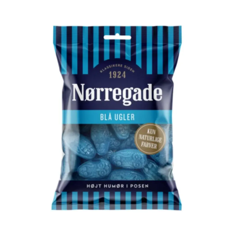 Nørregade - blå ugler 100g