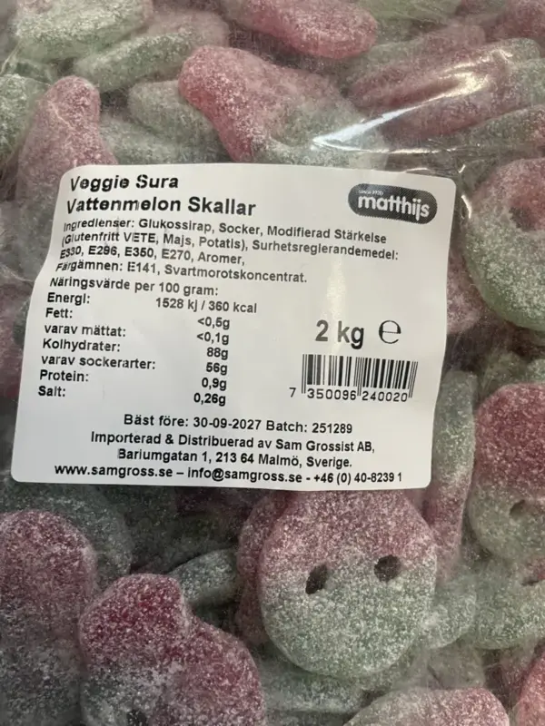 Veggie Sur vandmelon Skaller 2kg