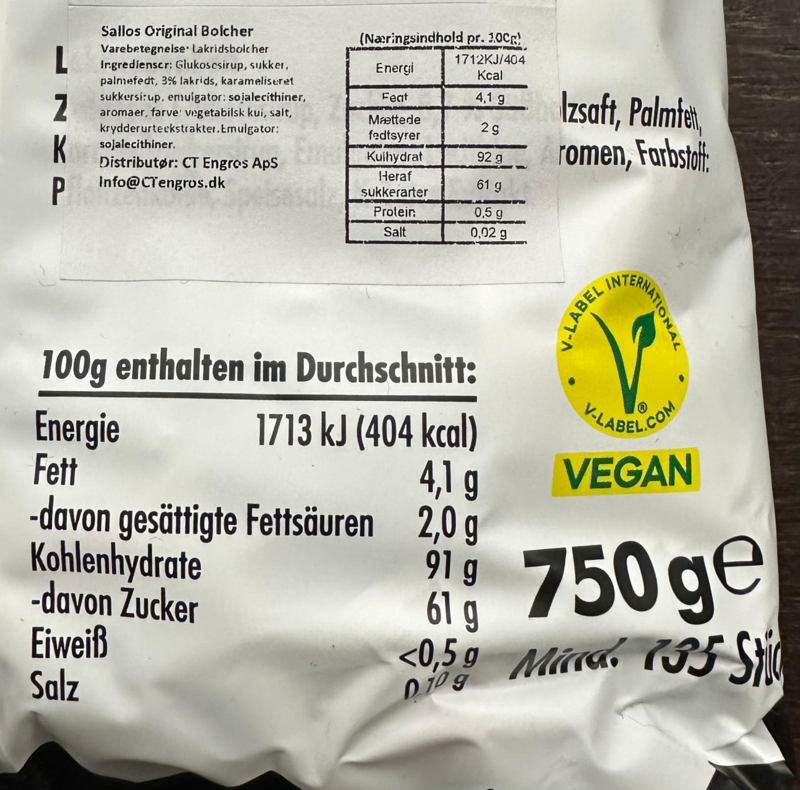 Sallos Original, Lakridskarameller, 750g