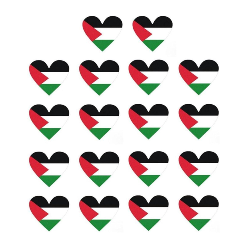 Palestine heart-shaped stickers 24 pcs