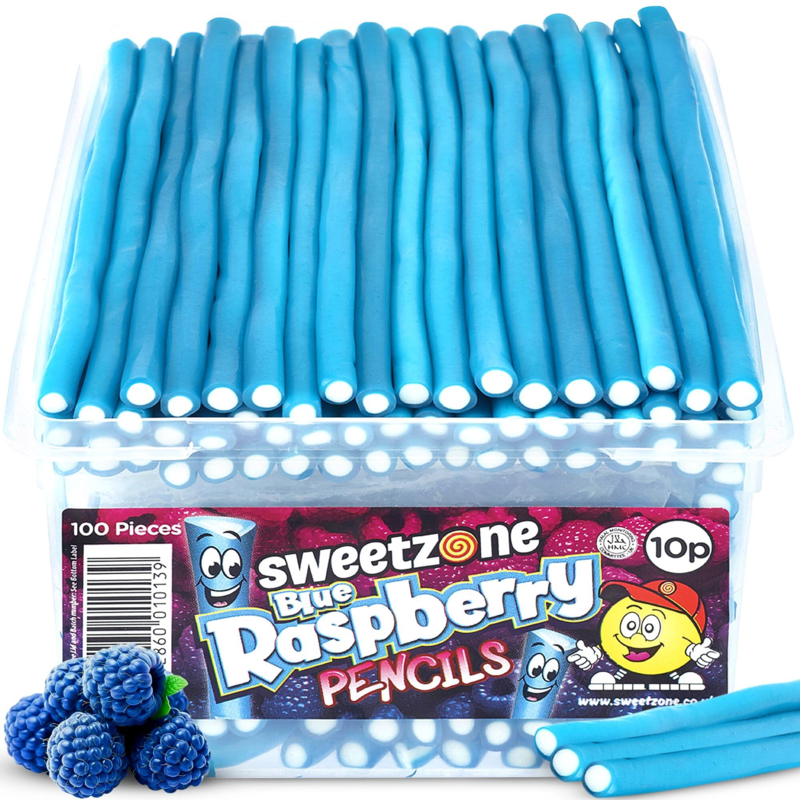 Blue Raspberry Flavour Pencils 1100g - Sweetzone