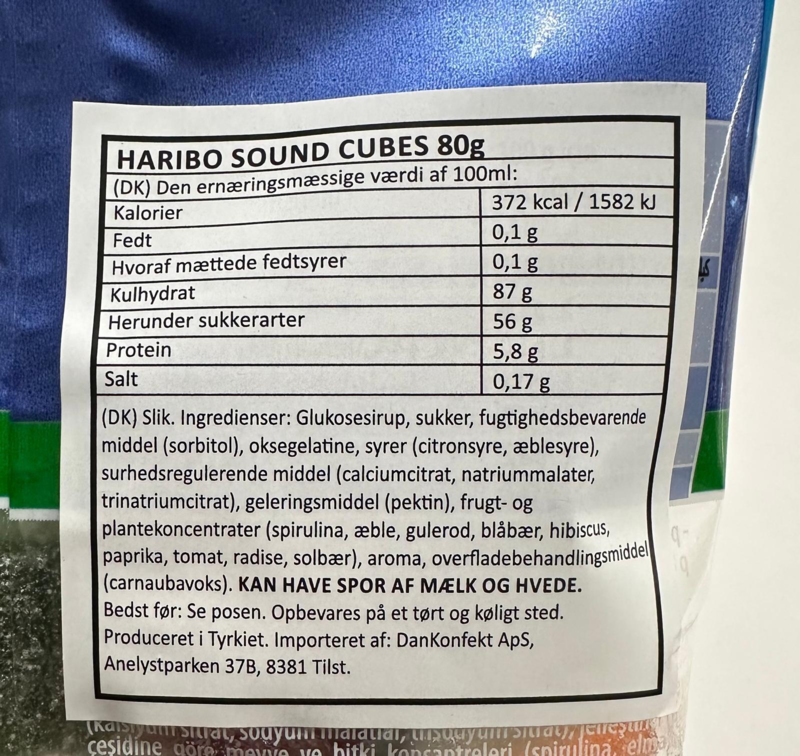 Haribo sound cubes, 80g