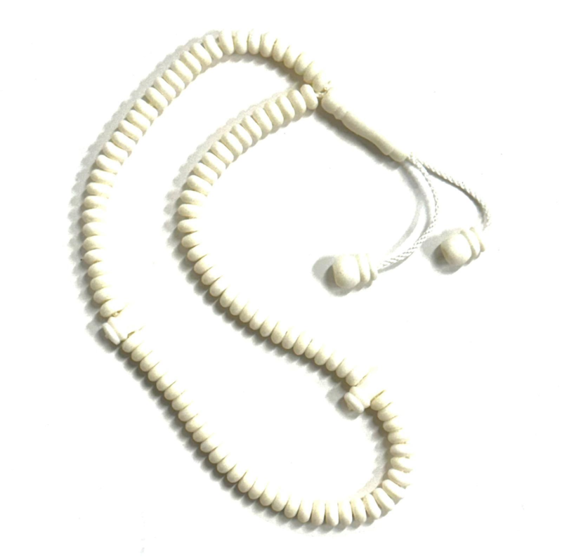 Håndlavet camel bone tasbih, med små perler