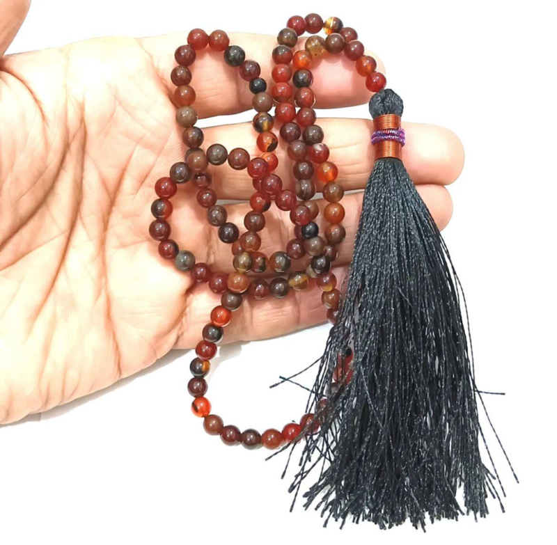 Dark Sort Agate Sten Tasbih 99 Perler