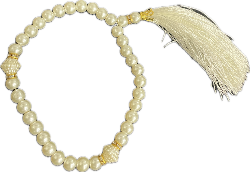 White Pearl Tasbih 33 Perler