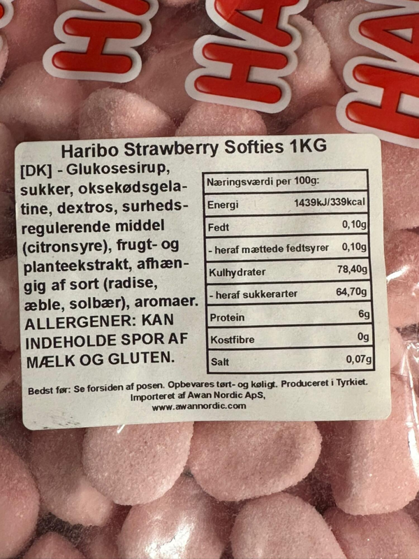 Jordbær Softies Haribo 1 kg