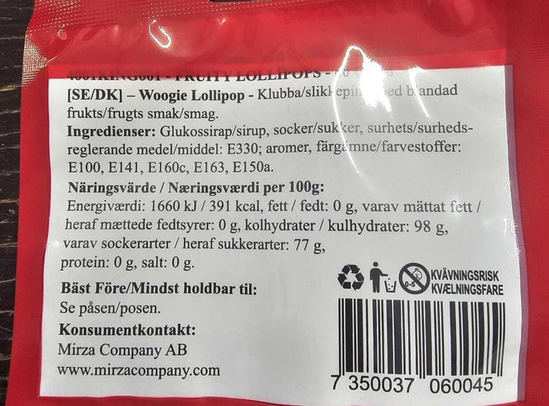 fruity lollipops,60g