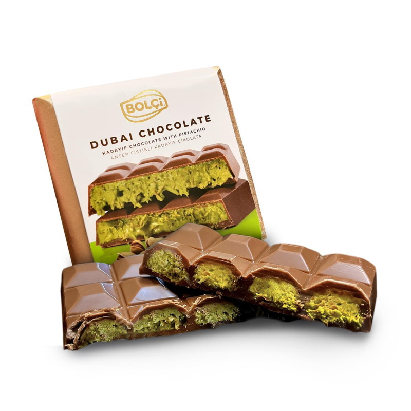 Dubai Chokolade med Pistaciecreme & Kunafa-fyld – Bolci 65g