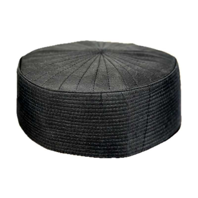 Klassisk bedehue i uelastisk stof, sort