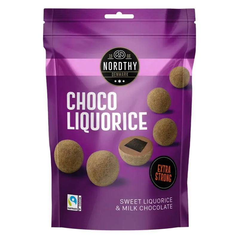 Chokolade Lakridskugler Nordthy  100g