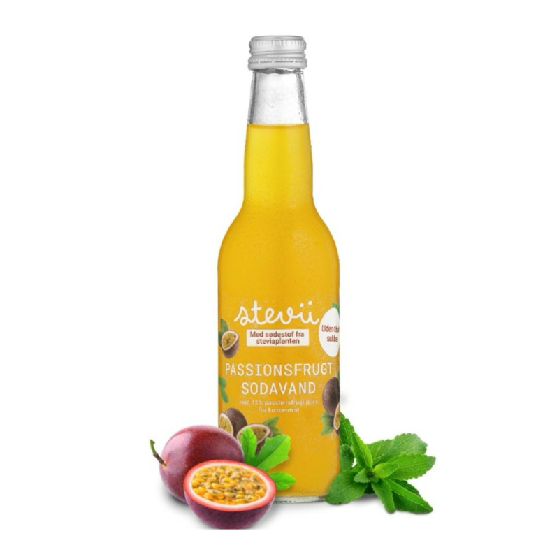 Stevii sukkerfri sodavand, passionsfrugt, 330ml