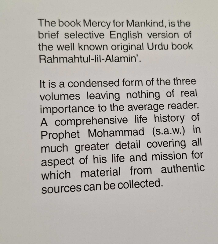 Mercy For Mankind (Rahmatul -Lil-Alameen)