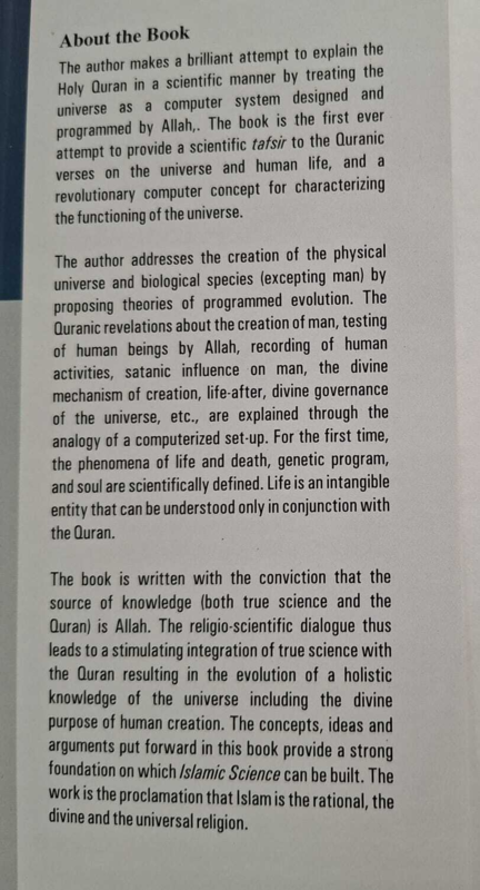 The Computer Universe : Scientific Rendering of the Holy Qur'an