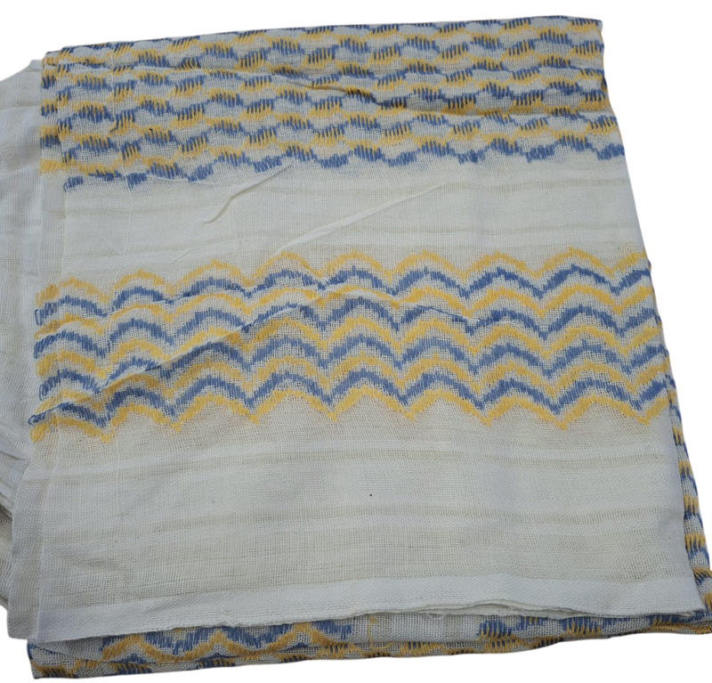 Hvid og Gul/Blå Keffiyeh