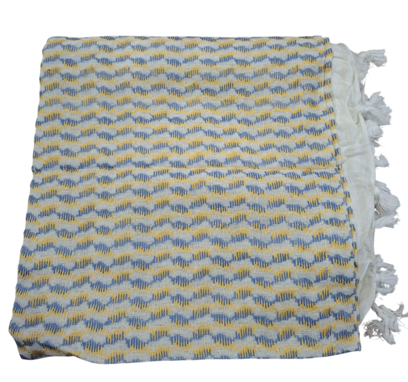 Hvid og Gul/Blå Keffiyeh