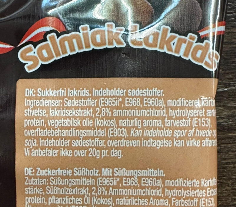 Nordthy Sukkerfri salmiak Lakrids, 65g
