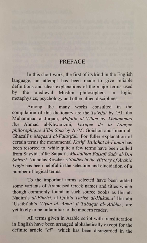 A Dictionary of Muslim Philosophy
