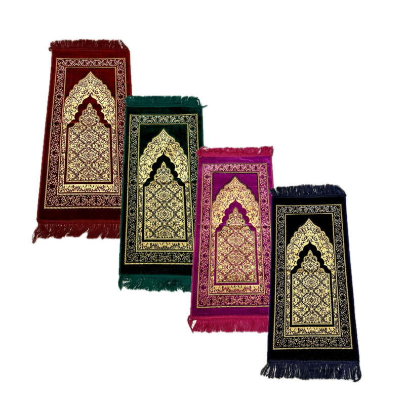 Mihrab gylden børnebedetæppe i velour