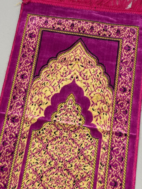 Mihrab gylden børnebedetæppe i velour