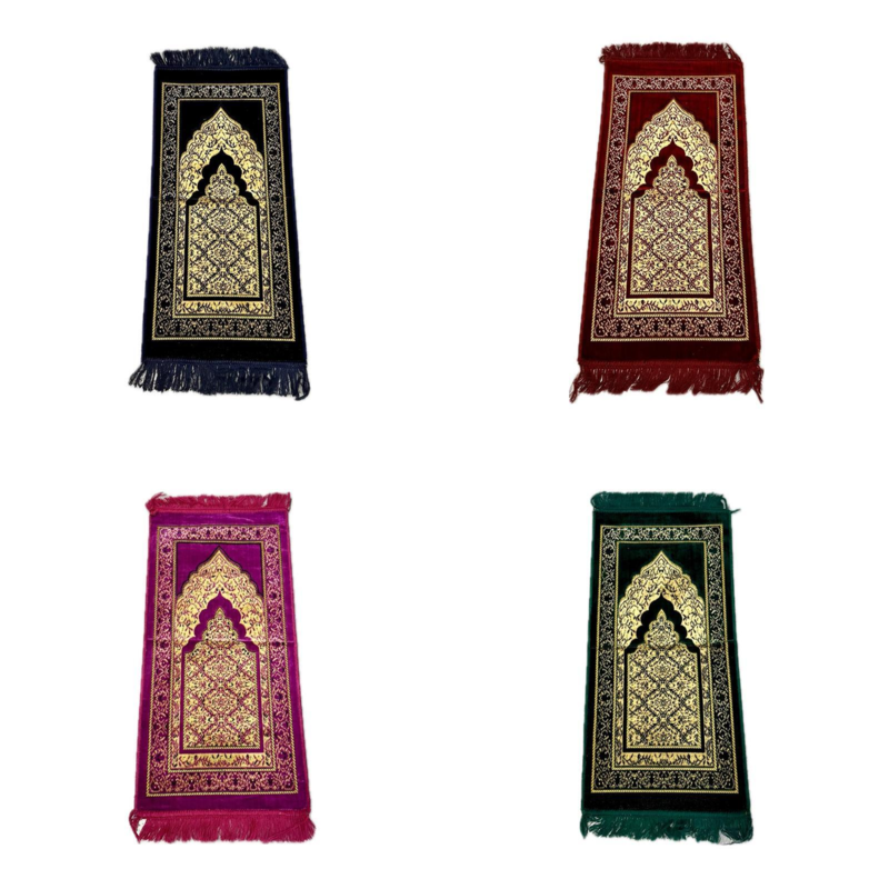 Mihrab gylden børnebedetæppe i velour