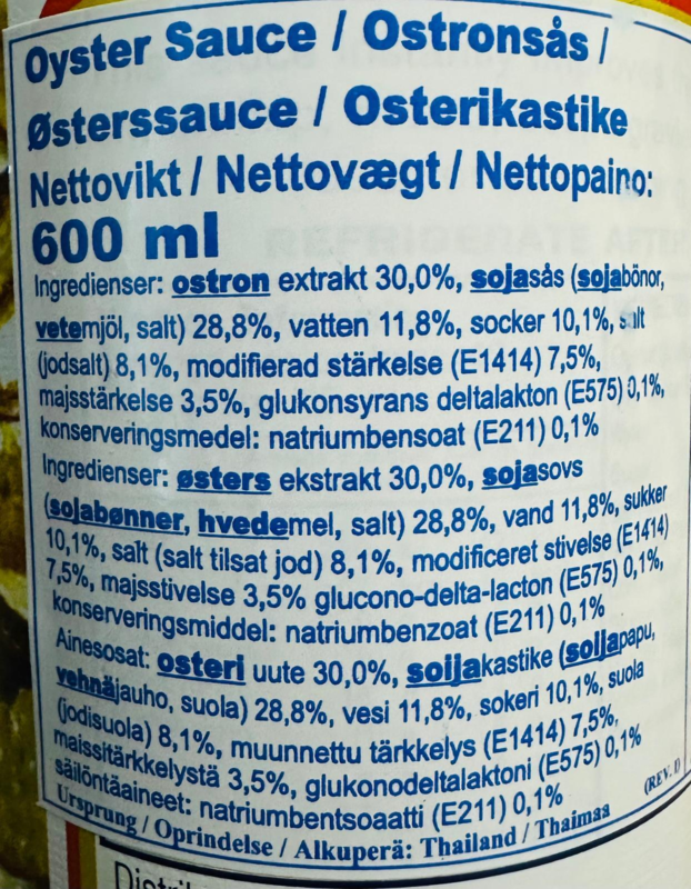 Østers sauce, Maekrua, 600ml