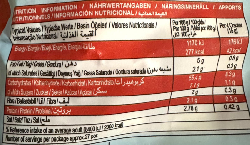 Crunchy Craqers fra Que, 250g