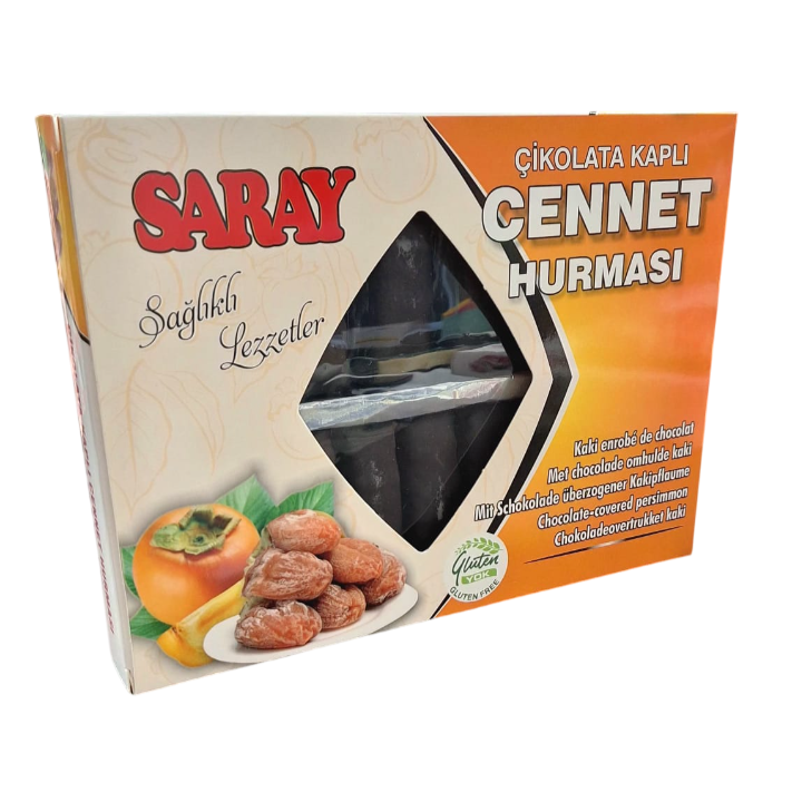 Saray Glutenfri Chokoladeovertrukne Kakifrugter, 280g.