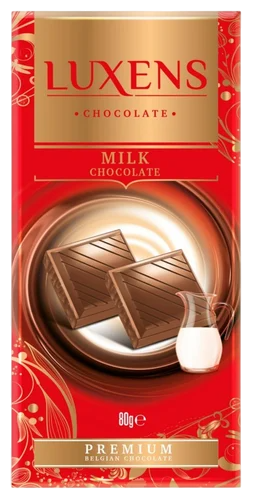 Chokoladebar Milk, Luxens 80g. (Bedst før 01/03-25)