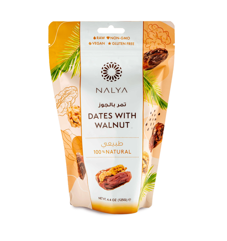 Dadler med valnødder- 125 g.