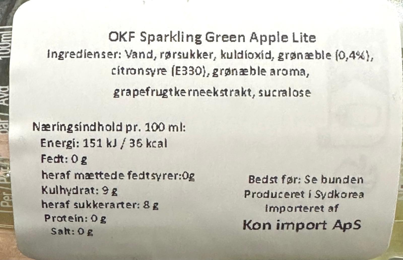 Sparkling green apple, OKF, 350ml