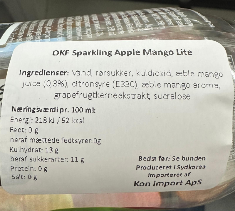 Sparkling apple mango, OKF, 350ml
