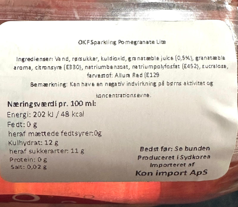 Sparkling granatæble, OKF, 350ml