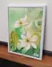 Grøn blomst maleri - 20 x26cm
