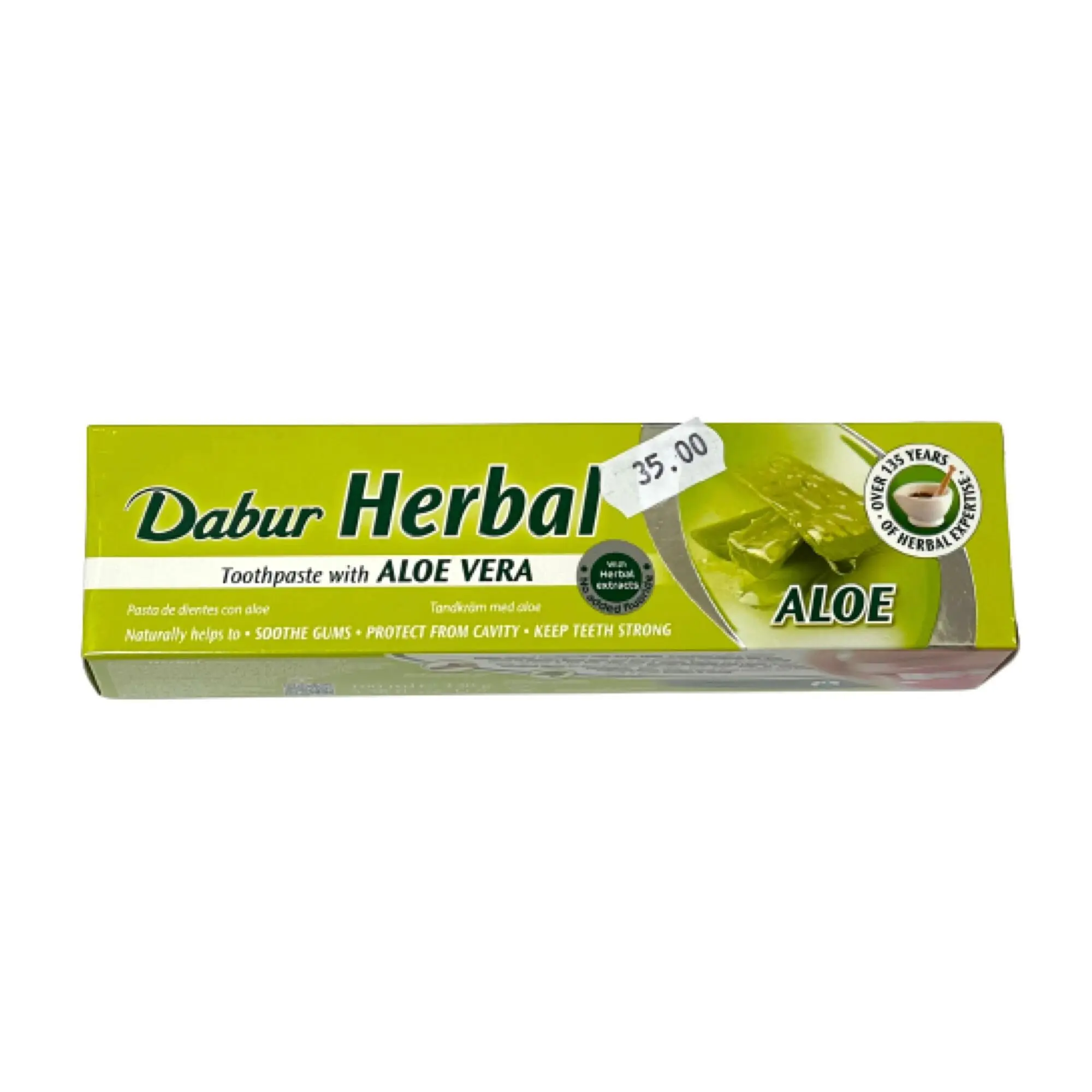 midt i intetsteds mod gentage Køb Dabur Herbal aloe vera tandpasta, 100ml - 35,00 DKK,-